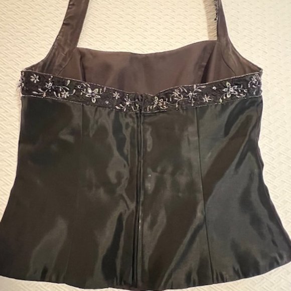 David’s Bridal Formal Black Embellished Halter Top with matching skirt Size 6 - Picture 3 of 15